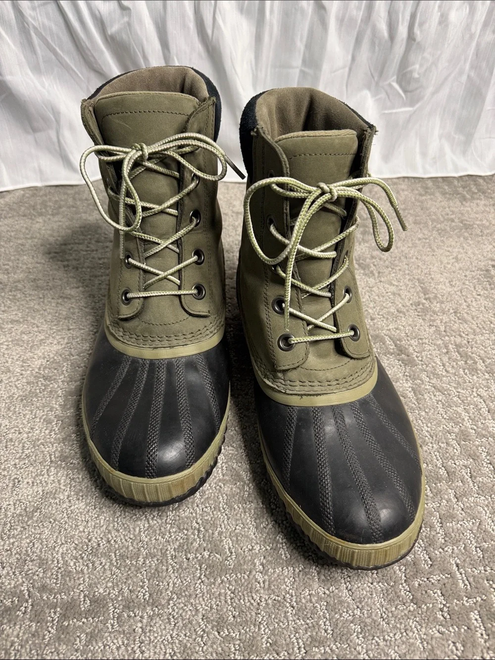 Sorel Men's Olive Green and Black Rain & Snow Boots
